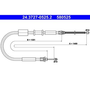 Seilzug Feststellbremse ATE 24.3727-0525.2 für Fiat Punto