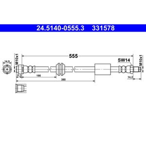 Bremsschlauch ATE 24.5140-0555.3 für Mercedes-Benz R