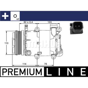 Kompressor Klimaanlage MAHLE ACP 864 000P für Volvo Ford S40 II Focus C-Max V50