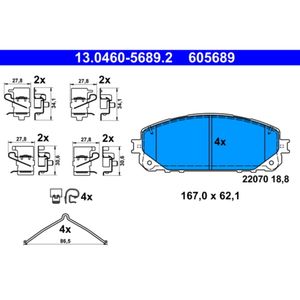 Bremsbelagsatz Scheibenbremse ATE 13.0460-5689.2 für Jeep Cherokee