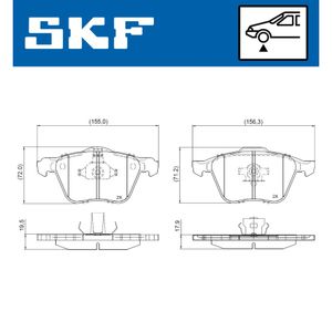 Bremsbelagsatz Scheibenbremse SKF VKBP 80956 für Volvo Xc90 I V70 II S60