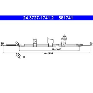 Seilzug Feststellbremse ATE 24.3727-1741.2
