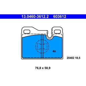 Bremsbelagsatz Scheibenbremse ATE 13.0460-3612.2 für Porsche 924