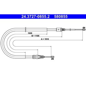 Seilzug Feststellbremse ATE 24.3727-0855.2 für Peugeot 207/207+ 207 CC 2008 I