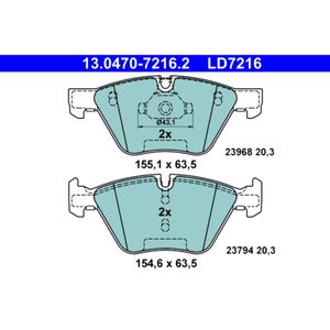 Bremsbelagsatz Scheibenbremse ATE 13.0470-7216.2 für BMW 3er X1