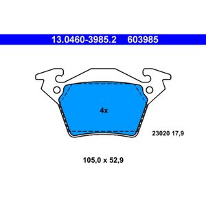 Bremsbelagsatz Scheibenbremse ATE 13.0460-3985.2 für Mercedes-Benz Vito V