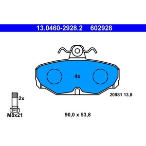 Bremsbelagsatz Scheibenbremse ATE 13.0460-2928.2 für Ford Sierra II Scorpio I