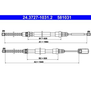 Seilzug Feststellbremse ATE 24.3727-1031.2 für Renault Espace I