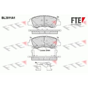 Bremsbelagsatz Scheibenbremse FTE 9011001 für Hyundai I10 II