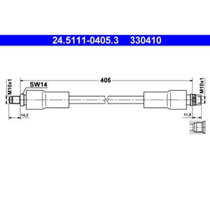 Bremsschlauch ATE 24.5111-0405.3 für Renault 25