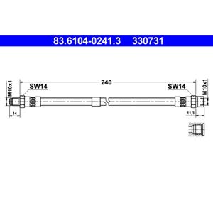 Bremsschlauch ATE 83.6104-0241.3 für Mercedes-Benz Volvo S