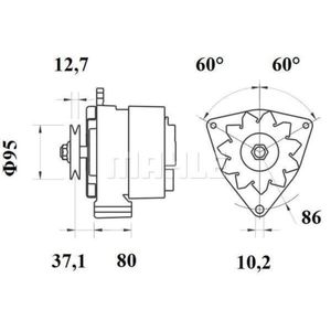 Generator MAHLE MG 158 für VW Jetta I