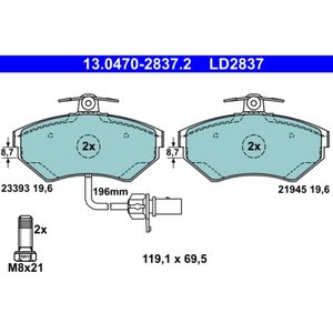 Bremsbelagsatz Scheibenbremse ATE 13.0470-2837.2 für Audi VW Seat A4 B5 Exeo