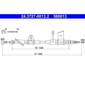 Seilzug Feststellbremse ATE 24.3727-0013.2 für Alfa Romeo 166