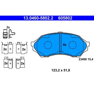 Bremsbelagsatz Scheibenbremse ATE 13.0460-5802.2