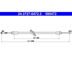 Seilzug Feststellbremse ATE 24.3727-0472.2 für Mercedes-Benz Sprinter 3,