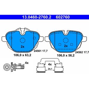 Bremsbelagsatz Scheibenbremse ATE 13.0460-2760.2 für BMW Mini 5er X3