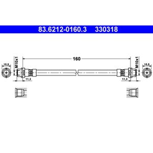 Bremsschlauch ATE 83.6212-0160.3 für Audi 80 B4 Avant A4 B5