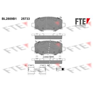 Bremsbelagsatz Scheibenbremse FTE 9010999 für Jeep Fiat Renegade 500x Compass