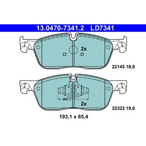 Bremsbelagsatz Scheibenbremse ATE 13.0470-7341.2 für Jaguar Land Rover XE