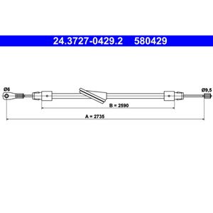 Seilzug Feststellbremse ATE 24.3727-0429.2 für Mercedes-Benz C