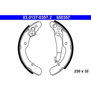 Bremsbackensatz ATE 03.0137-0357.2 für VW Seat Skoda Caddy II Inca Roomster