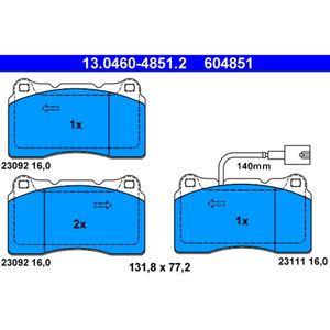 Bremsbelagsatz Scheibenbremse ATE 13.0460-4851.2 für Alfa Romeo 159