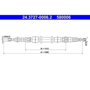 Seilzug Feststellbremse ATE 24.3727-0006.2 für Alfa Romeo Fiat Lancia 155 Tipo