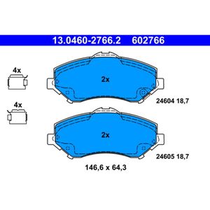 Bremsbelagsatz Scheibenbremse ATE 13.0460-2766.2 für Jeep Fiat Chrysler Freemont