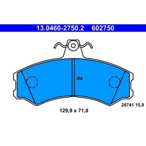 Bremsbelagsatz Scheibenbremse ATE 13.0460-2750.2