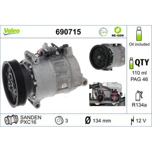 Kompressor Klimaanlage VALEO 690715 für Volvo V60 I S80 II