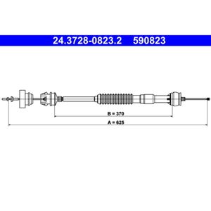 Seilzug Kupplungsbetätigung ATE 24.3728-0823.2 für Peugeot 306 Break