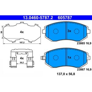 Bremsbelagsatz Scheibenbremse ATE 13.0460-5787.2