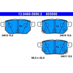 Bremsbelagsatz Scheibenbremse ATE 13.0460-5690.2 für Lexus CT