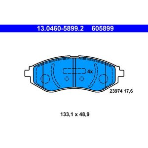 Bremsbelagsatz Scheibenbremse ATE 13.0460-5899.2 für Chevrolet Daewoo Kalos