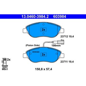 Bremsbelagsatz Scheibenbremse ATE 13.0460-3984.2 für Fiat Alfa Romeo Lancia 156