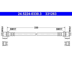 Bremsschlauch ATE 24.5224-0330.3 für Ferrari Testarossa 400 I Mondial