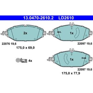 Bremsbelagsatz Scheibenbremse ATE 13.0470-2610.2 für Mercedes-Benz C