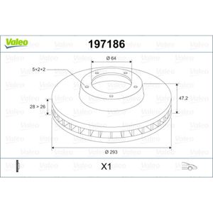 Bremsscheibe VALEO 197186