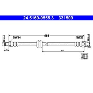 Bremsschlauch ATE 24.5169-0555.3 für BMW 7er