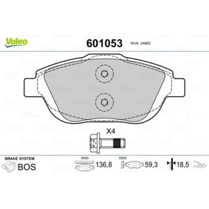 Bremsbelagsatz Scheibenbremse VALEO 601053 für Citroën Ds3 C3 Picasso C4 Cactus