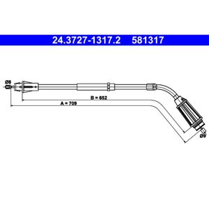 Seilzug Feststellbremse ATE 24.3727-1317.2 für Volvo S80 II