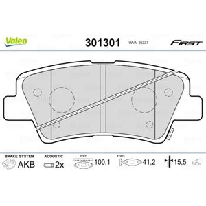 Bremsbelagsatz Scheibenbremse VALEO 301301 für Hyundai Kia Sonata V Soul I