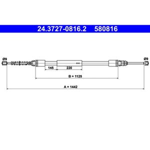 Seilzug Feststellbremse ATE 24.3727-0816.2 für Peugeot Citroën 106 I Saxo