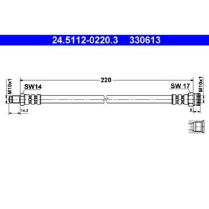 Bremsschlauch ATE 24.5112-0220.3 für Renault Fiat 18