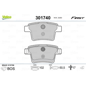 Bremsbelagsatz Scheibenbremse VALEO 301740 für Ford Jaguar Mondeo III Turnier