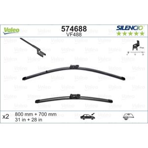 Wischblatt VALEO 574688 (5 Stk.) für Peugeot Opel Renault Citroën 5008 Scénic IV