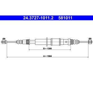 Seilzug Feststellbremse ATE 24.3727-1011.2 für Renault 19 I Chamade