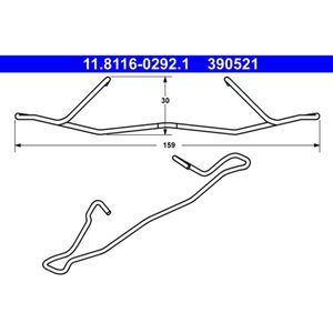 Feder Bremssattel ATE 11.8116-0292.1 (20 Stk.) für Opel Saab Calibra A Omega B