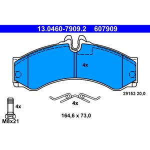 Bremsbelagsatz Scheibenbremse ATE 13.0460-7909.2 für Mercedes-Benz VW Sprinter